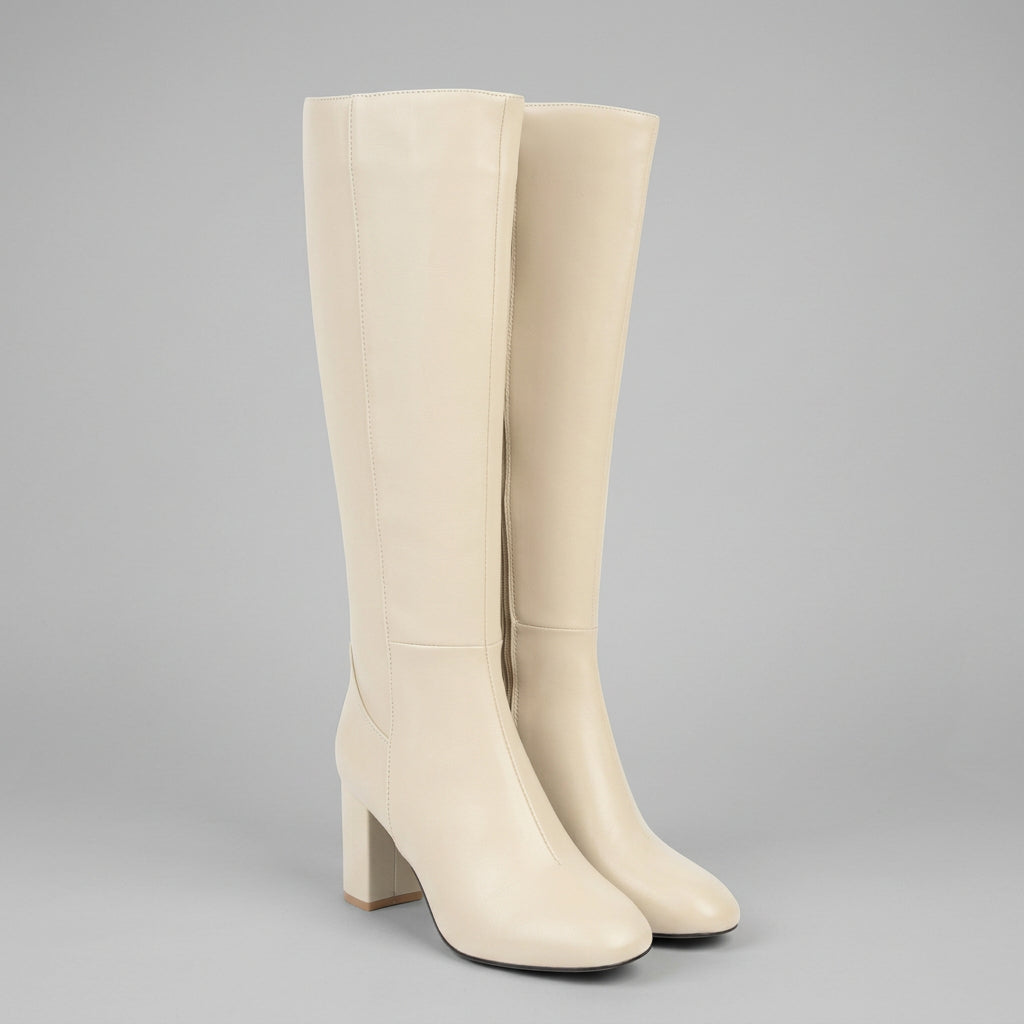 Bailey | Damen-Winterstiefel bis zum Knie mit Lederfutter und Blockabsatz
