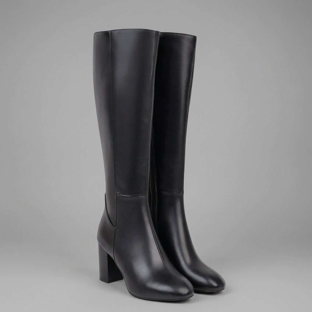 Bailey | Damen-Winterstiefel bis zum Knie mit Lederfutter und Blockabsatz