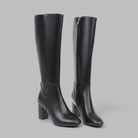 Bailey | Damen-Winterstiefel bis zum Knie mit Lederfutter und Blockabsatz