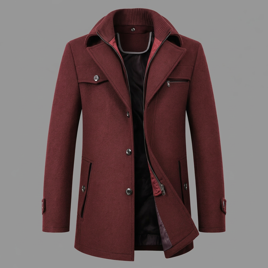 Caleb | Men's Winter Coat with Textured Collar