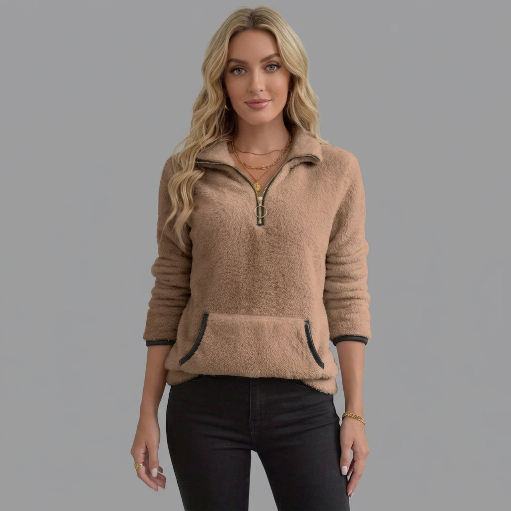 Molly | Fleece-Pullover für Damen mit halbem Reißverschluss