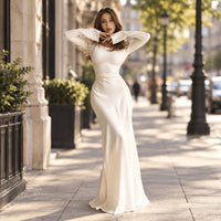 Elegant Long-Sleeve Maxi Dress