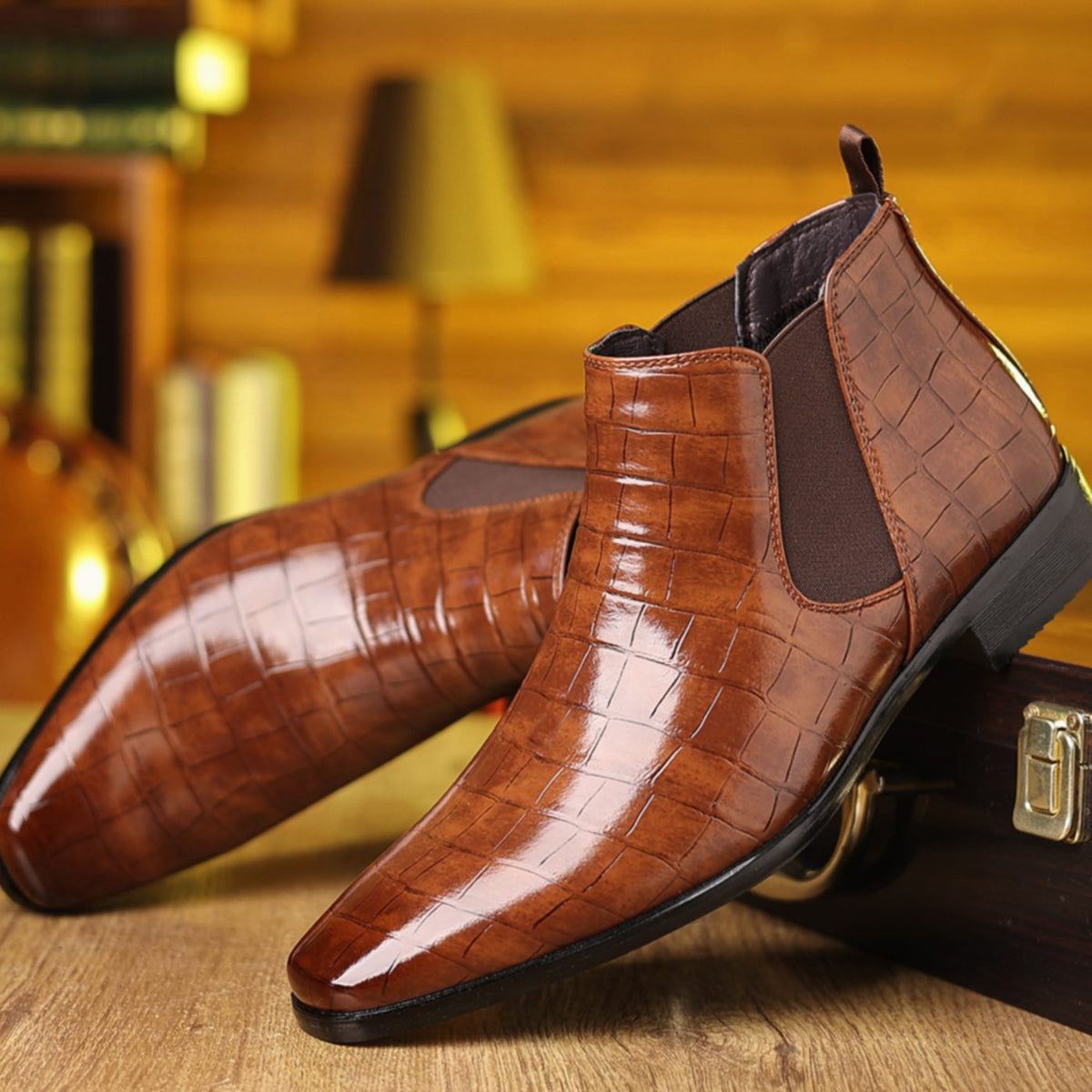 Men's Croc-Embossed Boots