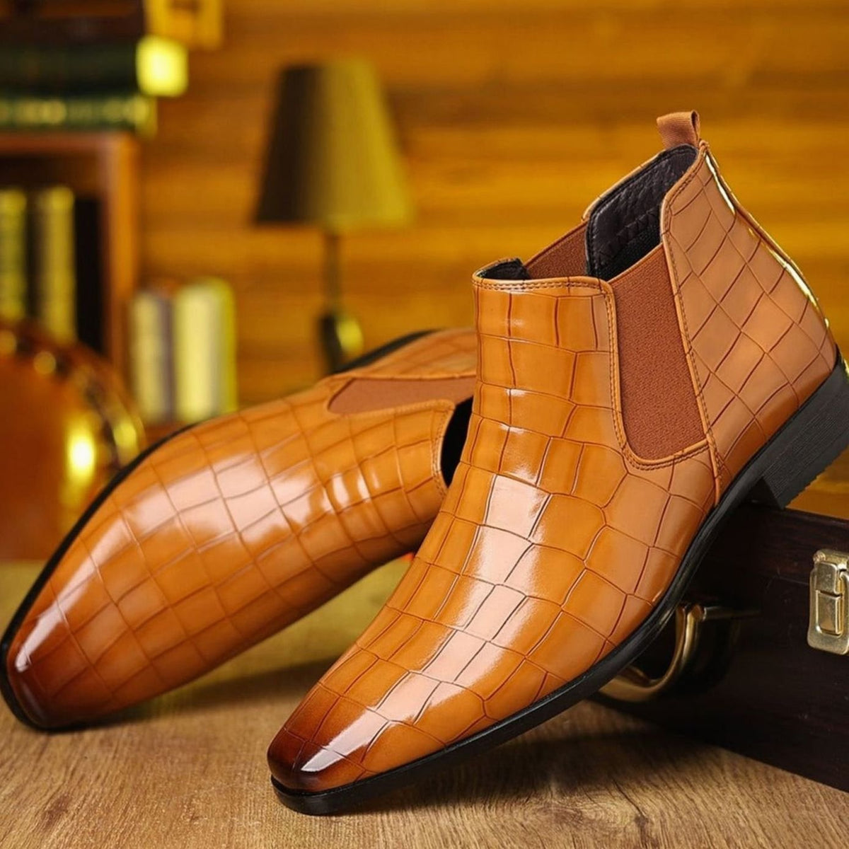 Men's Croc-Embossed Boots
