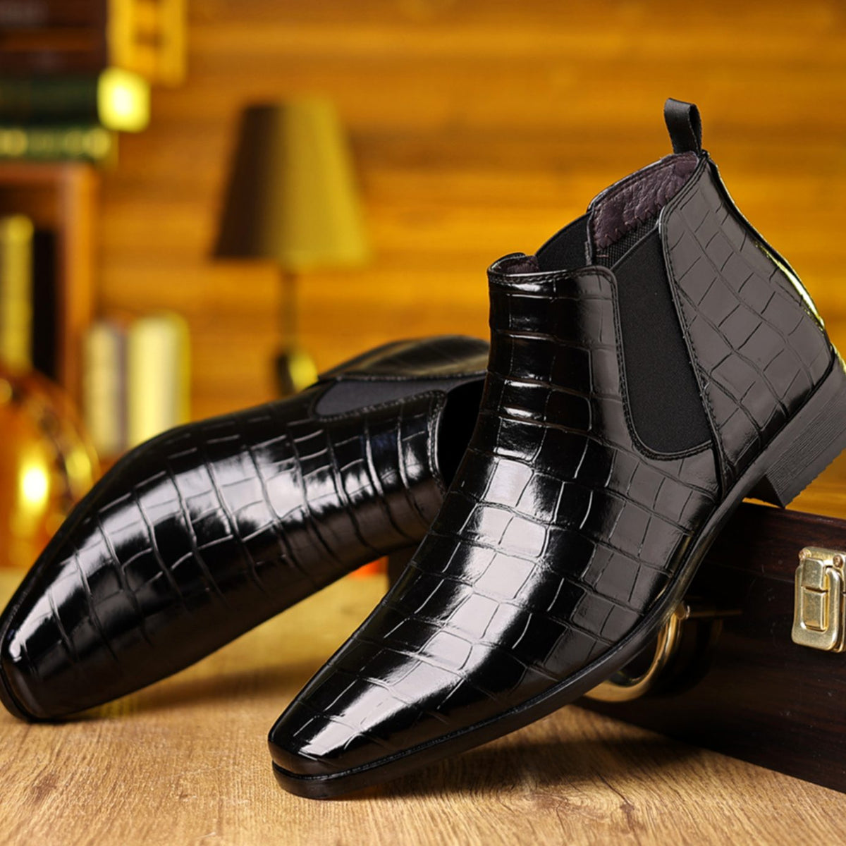 Men's Croc-Embossed Boots