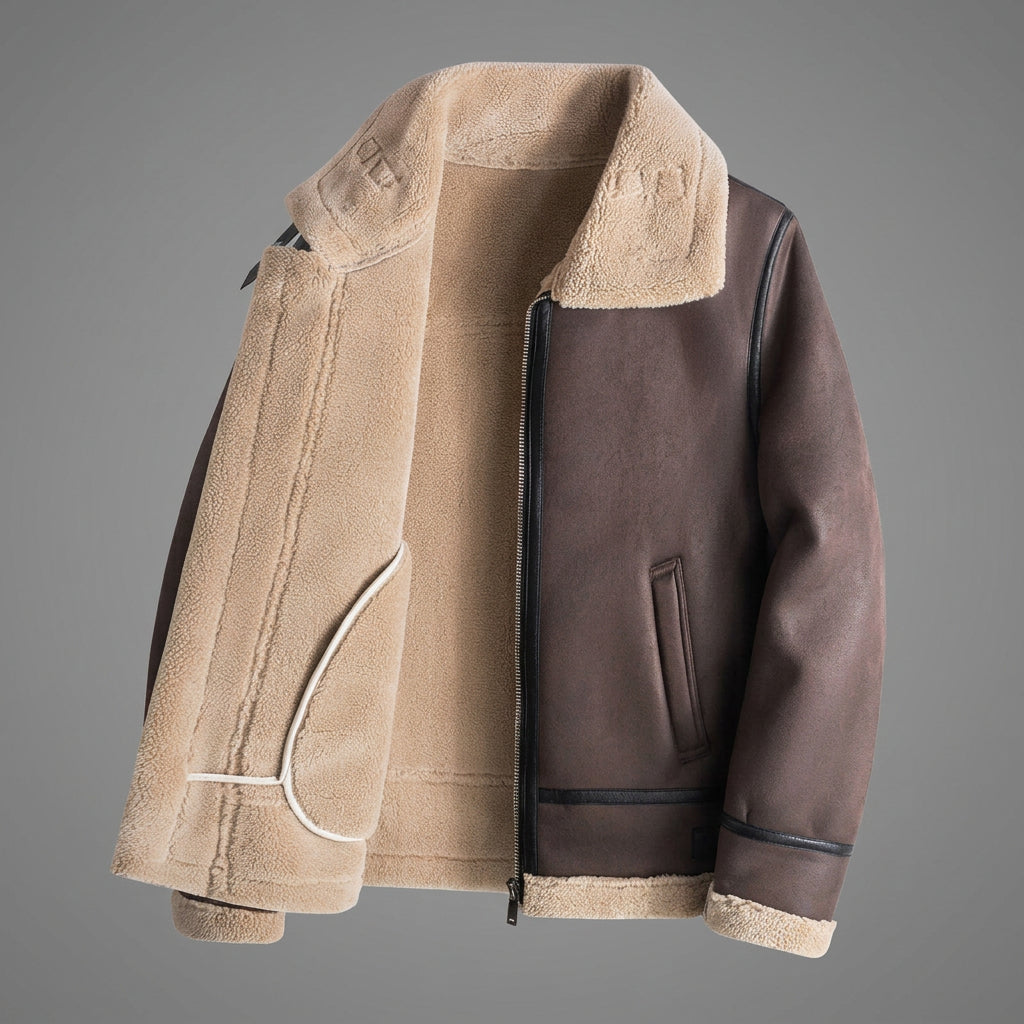Declan | Winterjacke aus Kunstschaffell für Herren