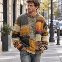 Felpa oversize con stampa 3D e girocollo