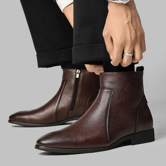 Pointed-Toe Side-Zip Boots