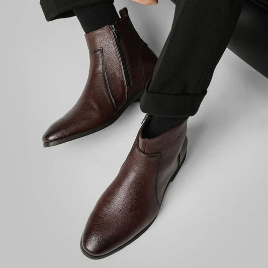 Pointed-Toe Side-Zip Boots