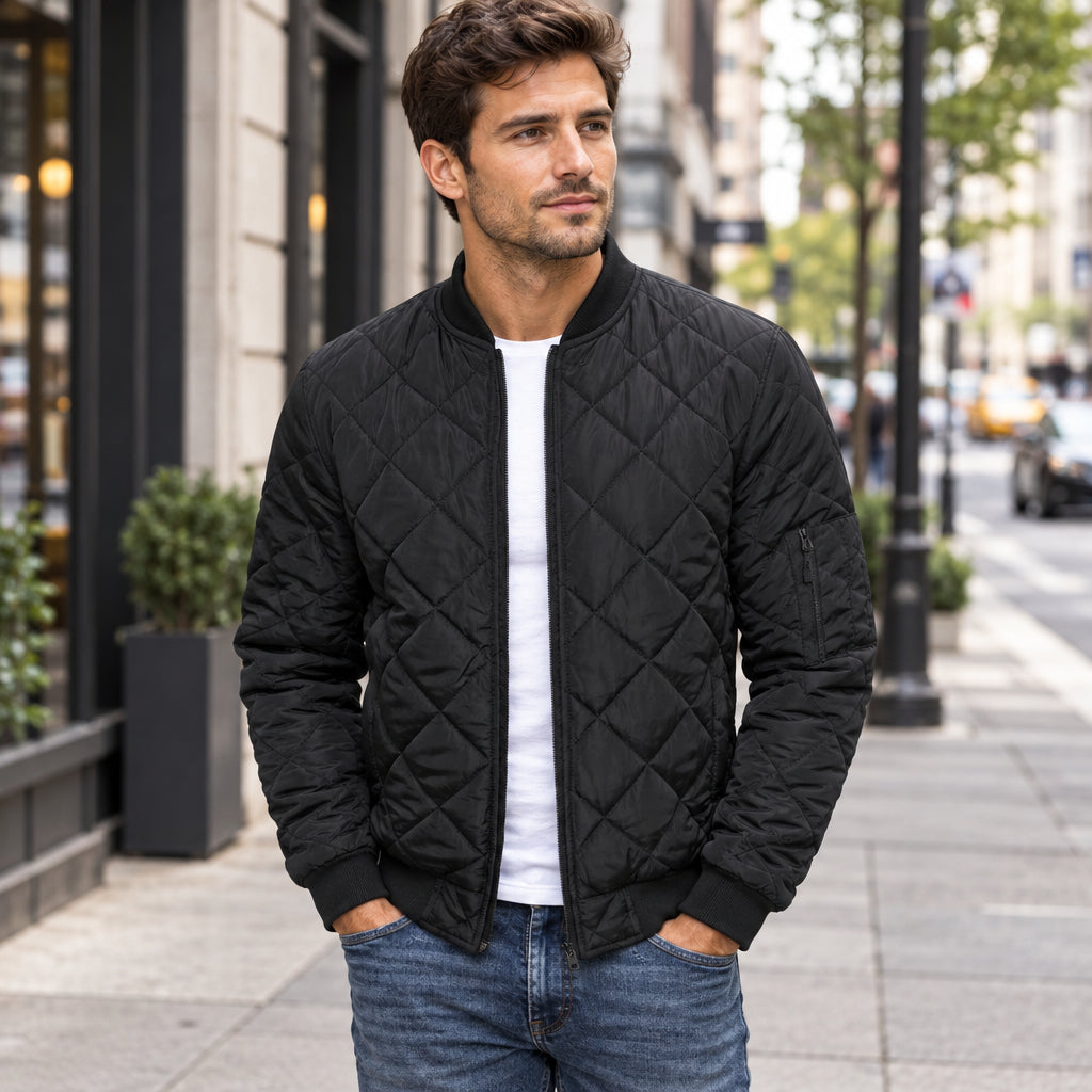 Quilted Bomber Jacket