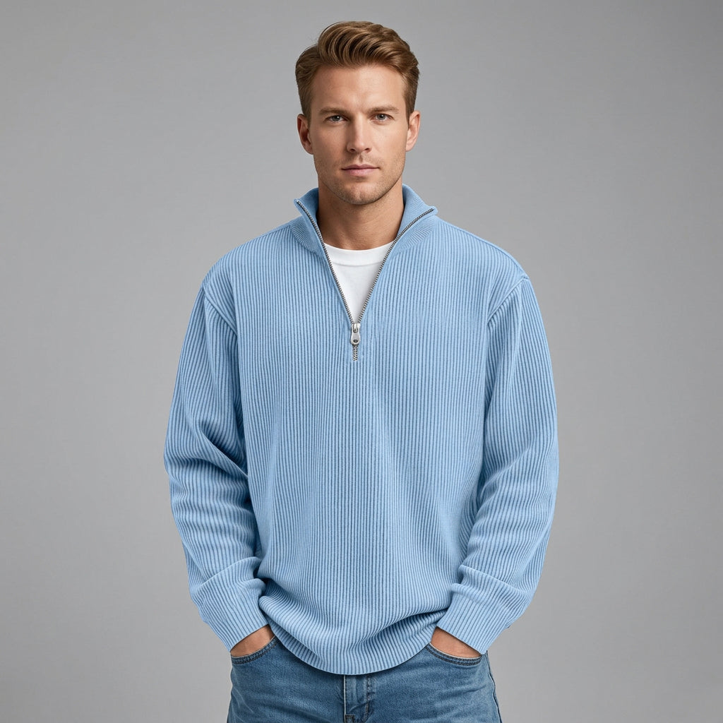 Colton | Men's Ribbed Knit Quarter-Zip Sweater