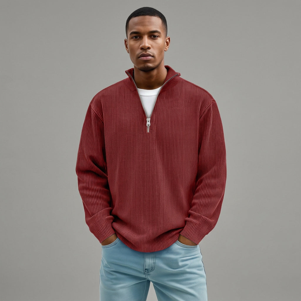 Colton | Men's Ribbed Knit Quarter-Zip Sweater