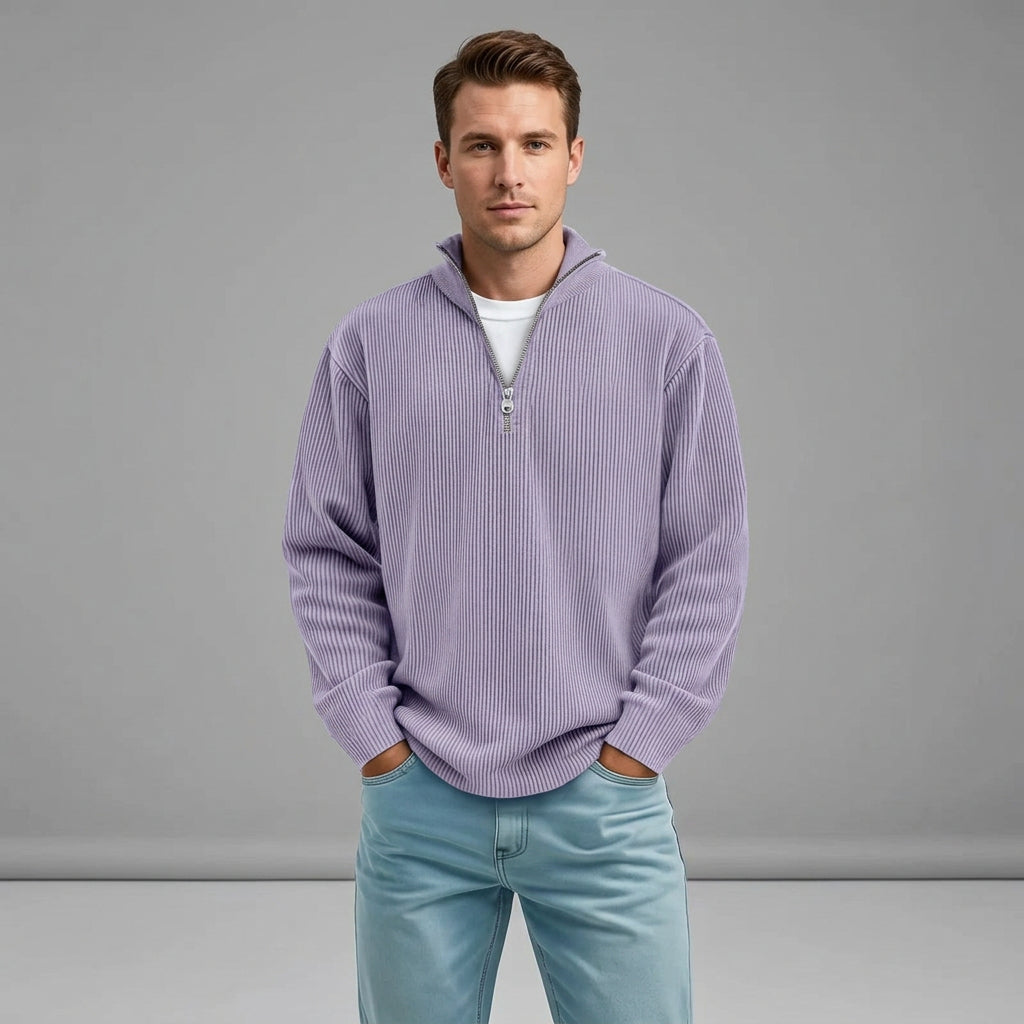 Colton | Men's Ribbed Knit Quarter-Zip Sweater