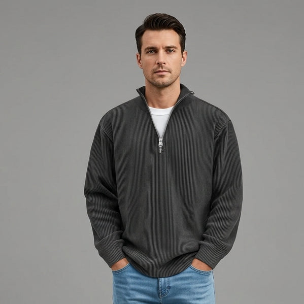 Colton | Men's Ribbed Knit Quarter-Zip Sweater