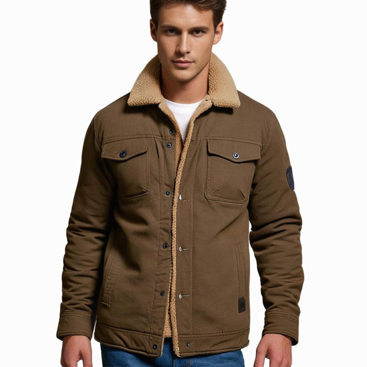 Button-Front Winter Jacket