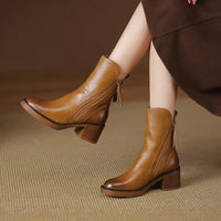 PLUXSTYLE::numise::side-zip-block-heel-ankle-boots::lifestyle-keep-1