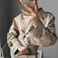 PLUXSTYLE::numise::womens-cropped-belted-parka::lifestyle-keep-2