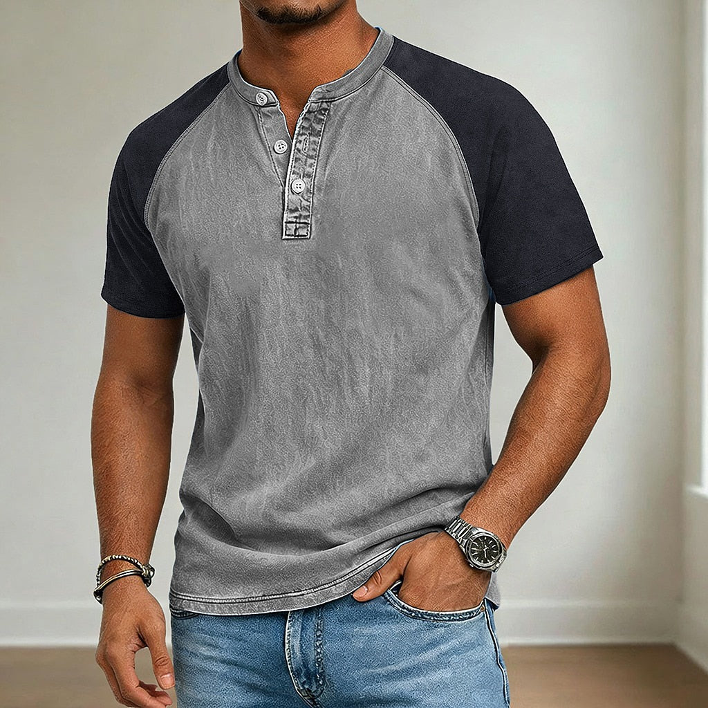 PLUXSTYLE::numise::acid-wash-henley-top::lifestyle-keep-2