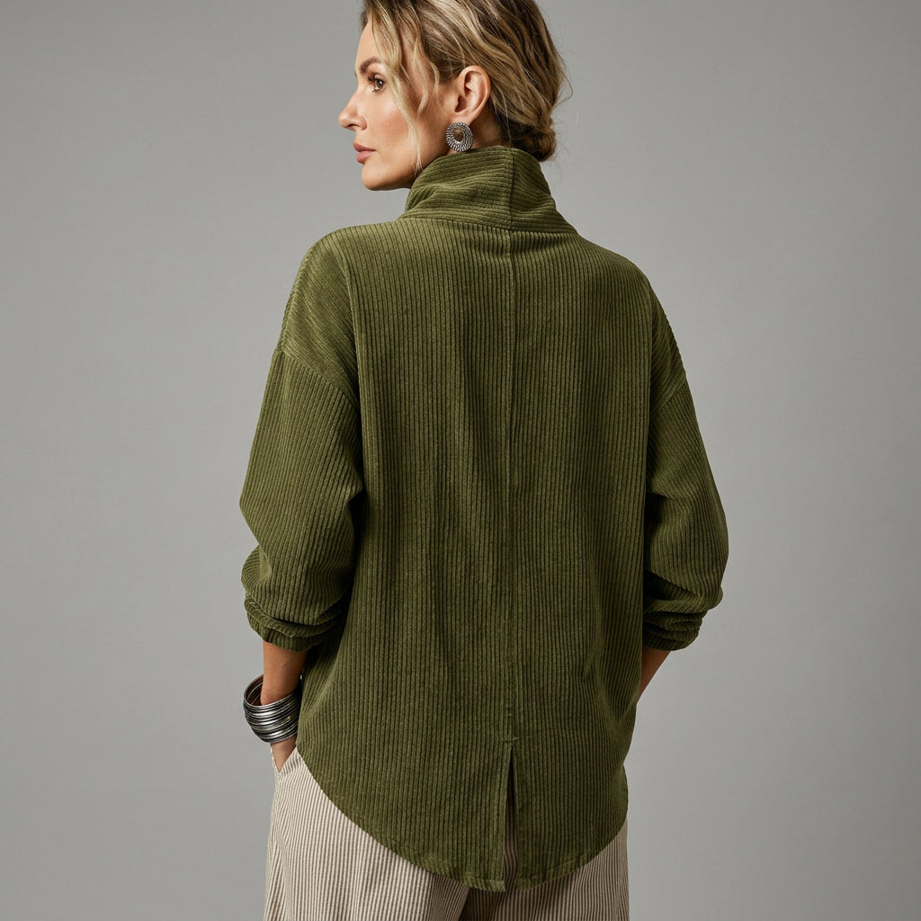 Hailey | Women's Winter Ribbed Button-Detail Jacket