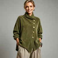Hailey | Women's Winter Ribbed Button-Detail Jacket