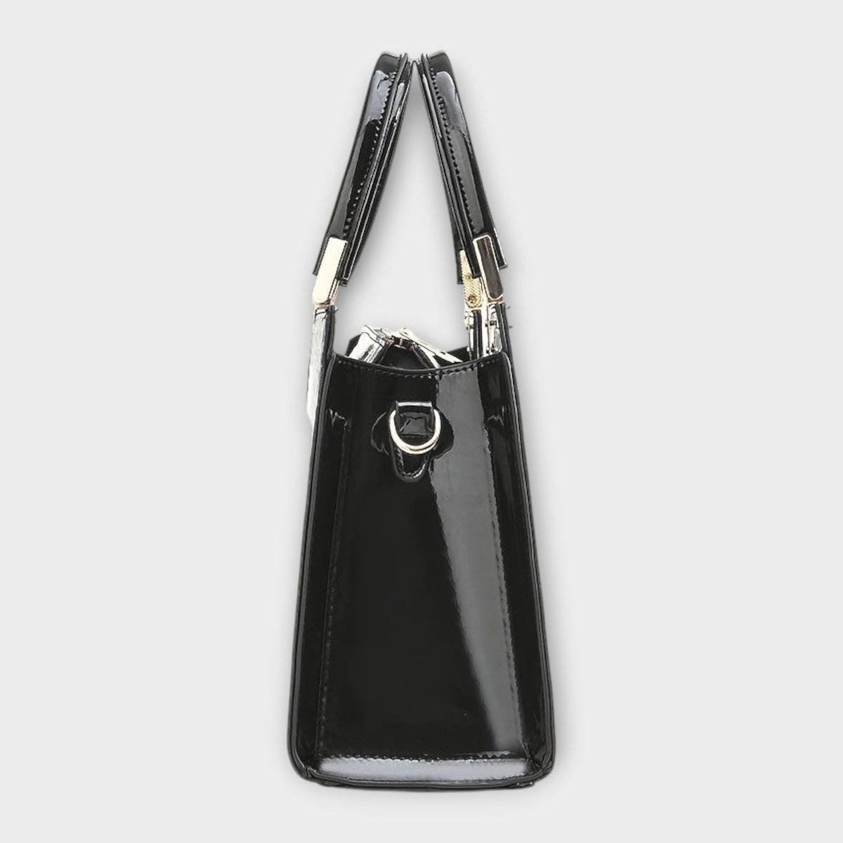 Glossy Croc-Embossed Handbag