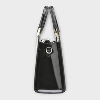 Glossy Croc-Embossed Handbag