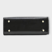 Glossy Croc-Embossed Handbag