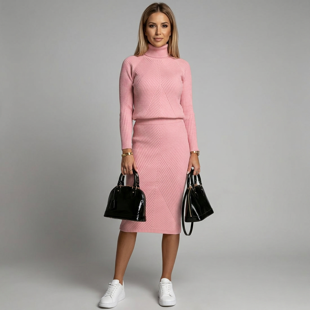 Refined Neckline Midi Dress