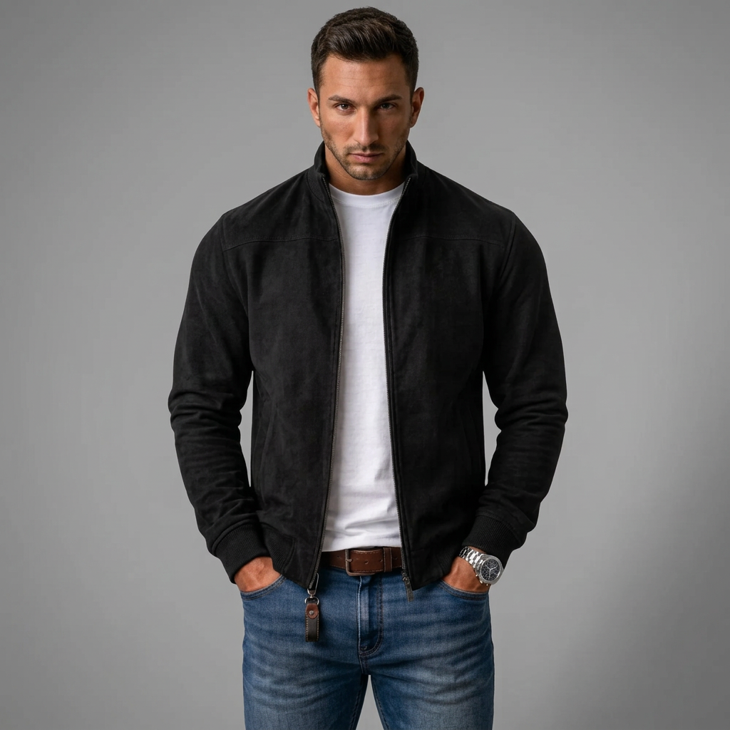 Straight-Cut Bomber Jacket