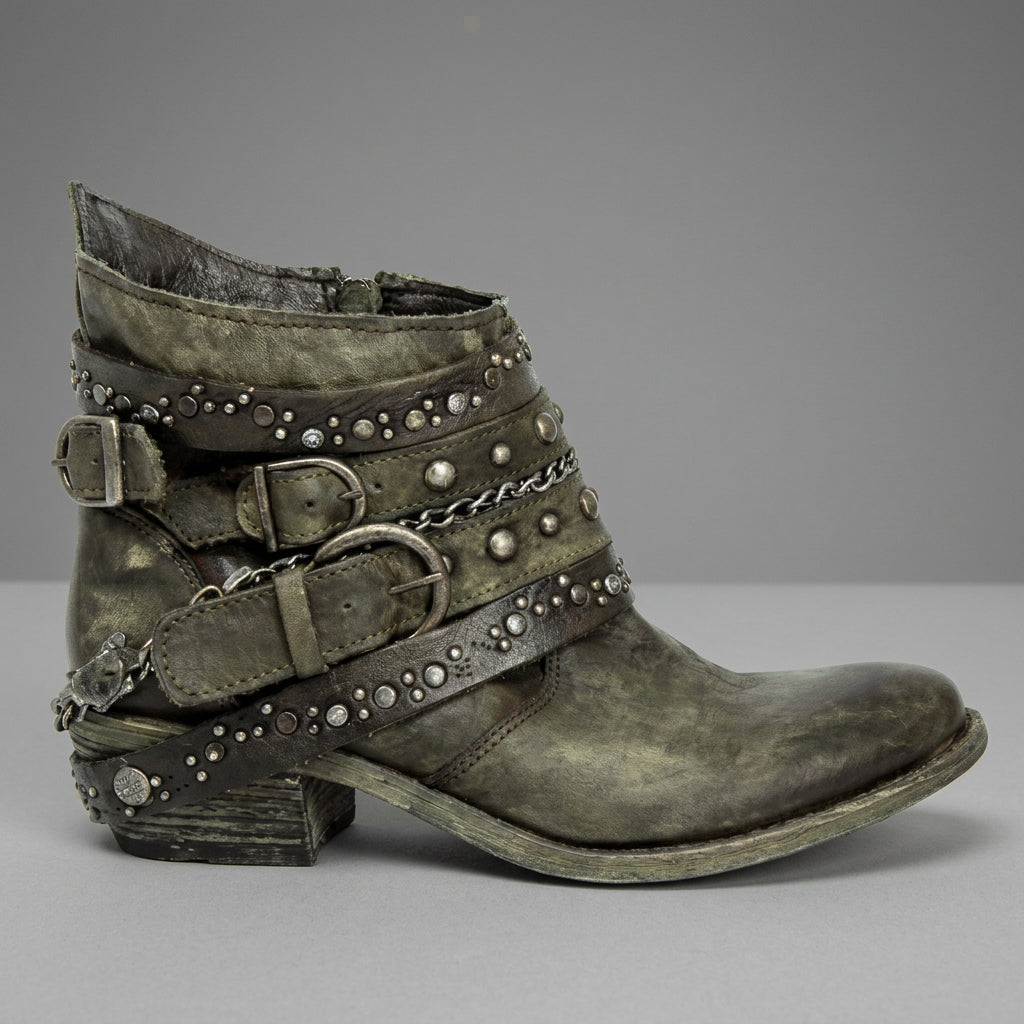Layered Buckle Buckle Ankle Boots