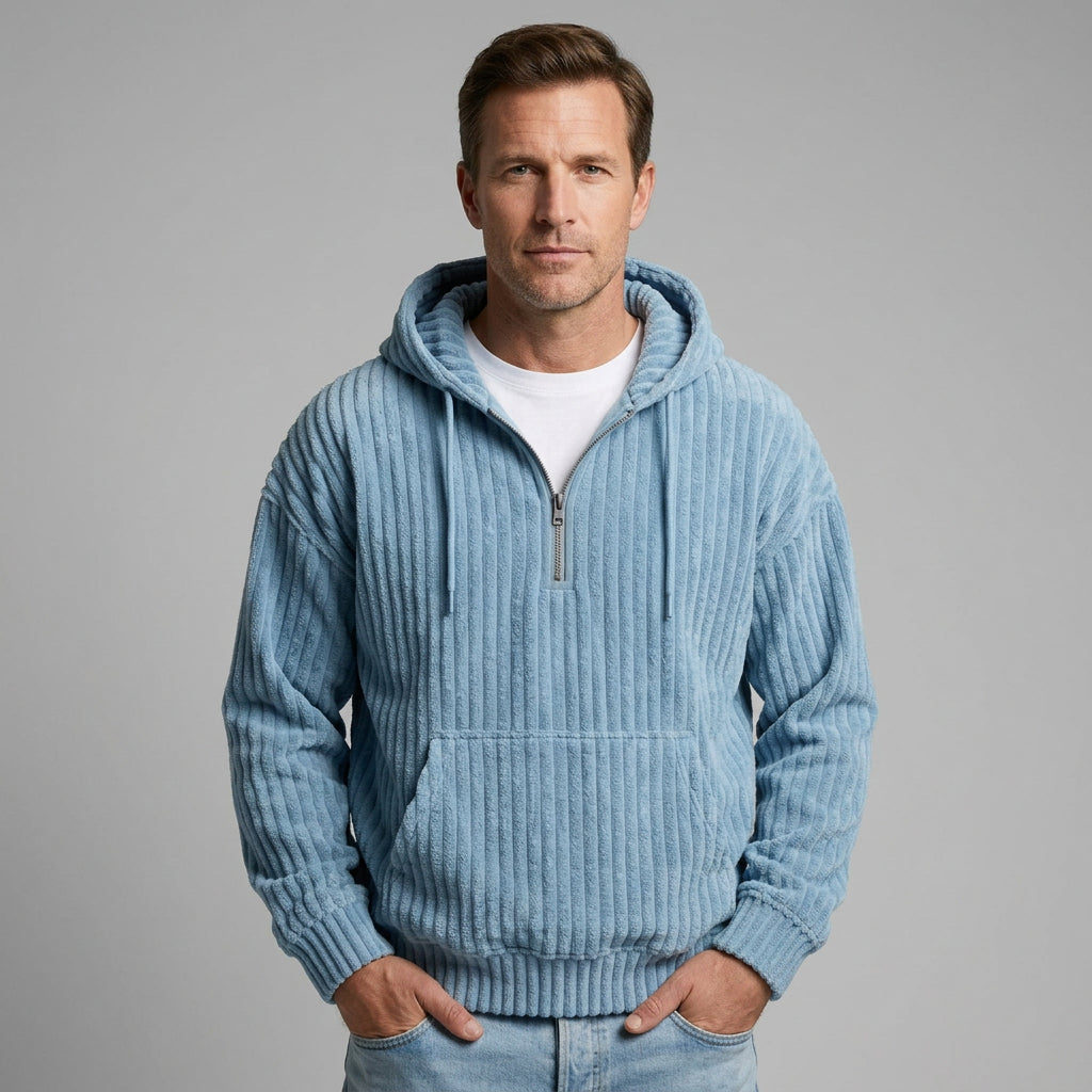 Colton | Men's Corduroy Quarter-Zip Hoodie