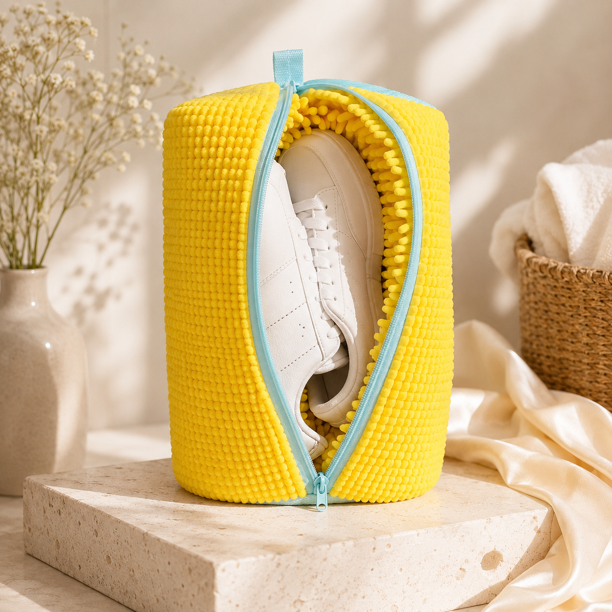 Premium Shoe Washing Bag for Washing Machine – Chenille Sneaker Laundry Bag with Protective Zipper for Shoes