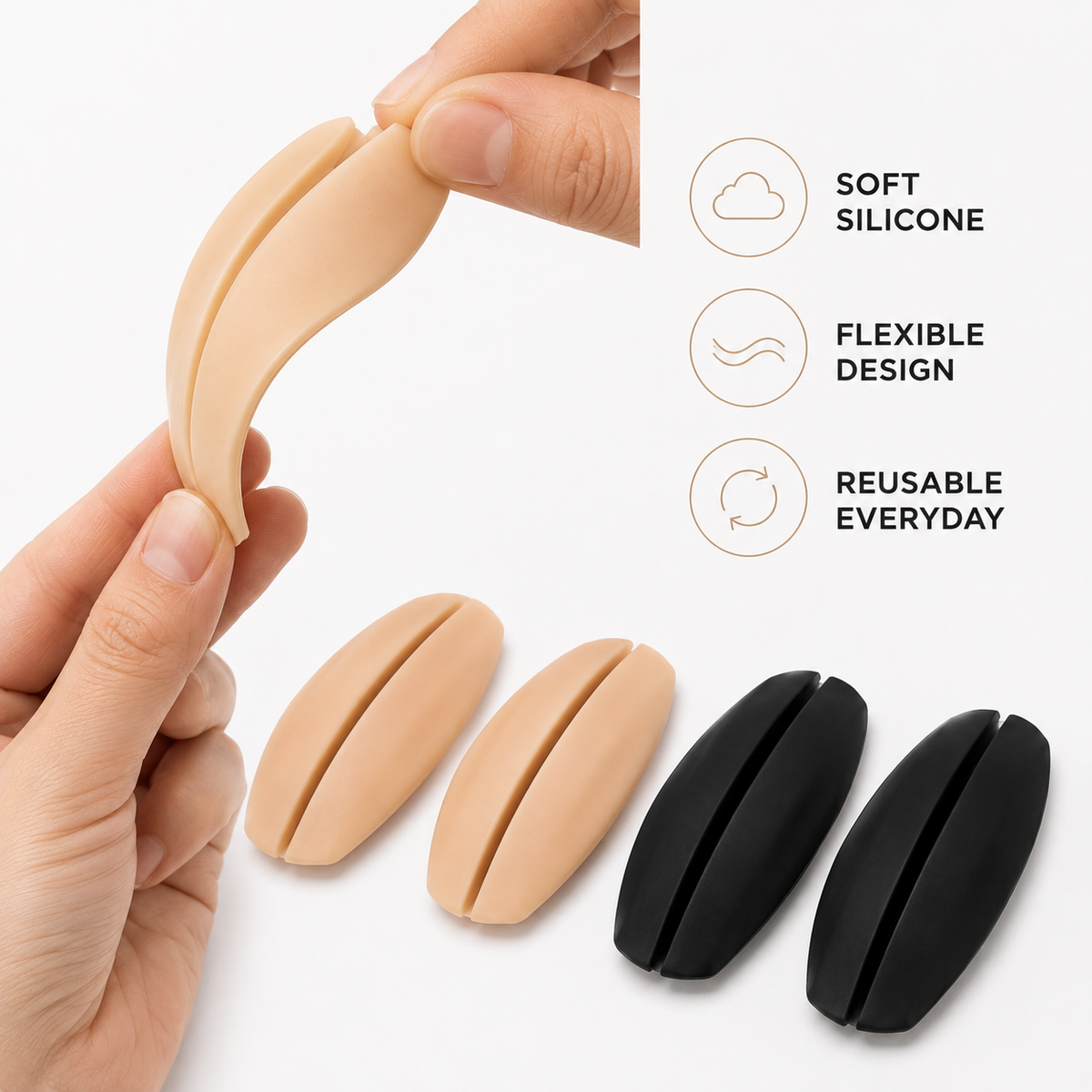 4-Piece Silicone Bra Strap Cushions – Non-Slip Shoulder Comfort Pads