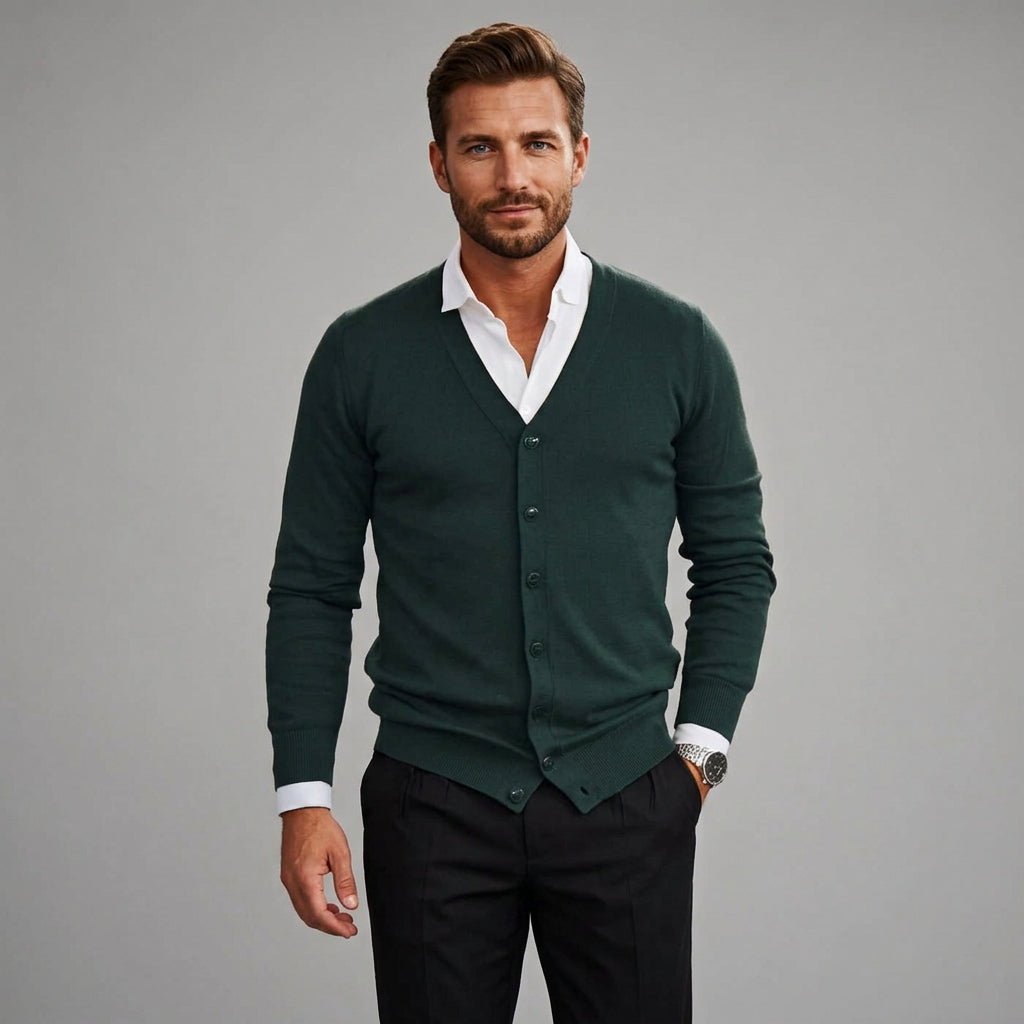 Declan | Men's V-Neck Button Cardigan
