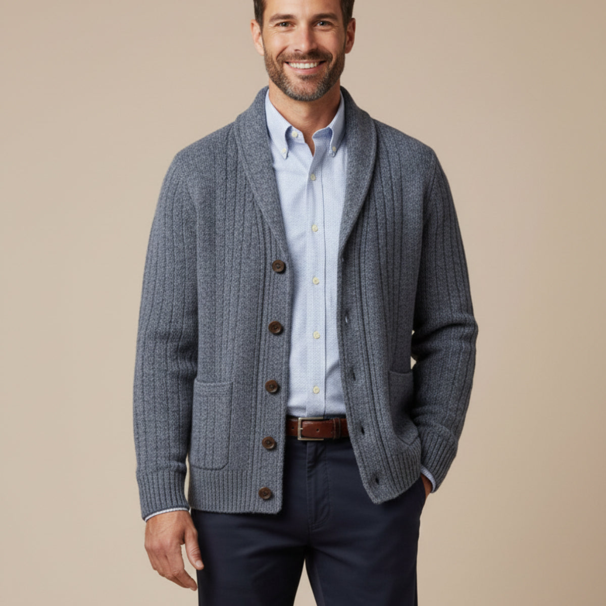 Relaxed Fit Men's Cardigan