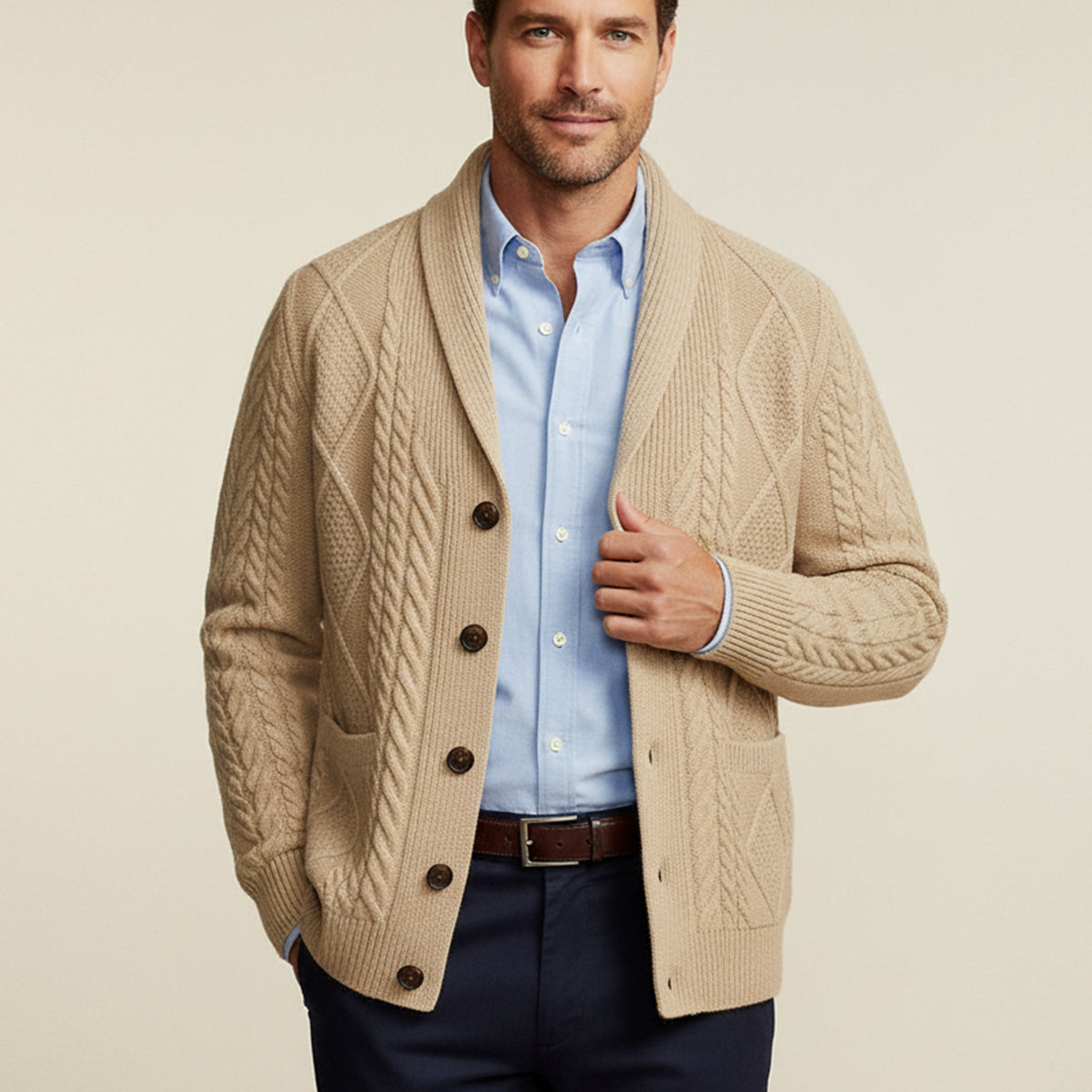 Relaxed Fit Men's Cardigan
