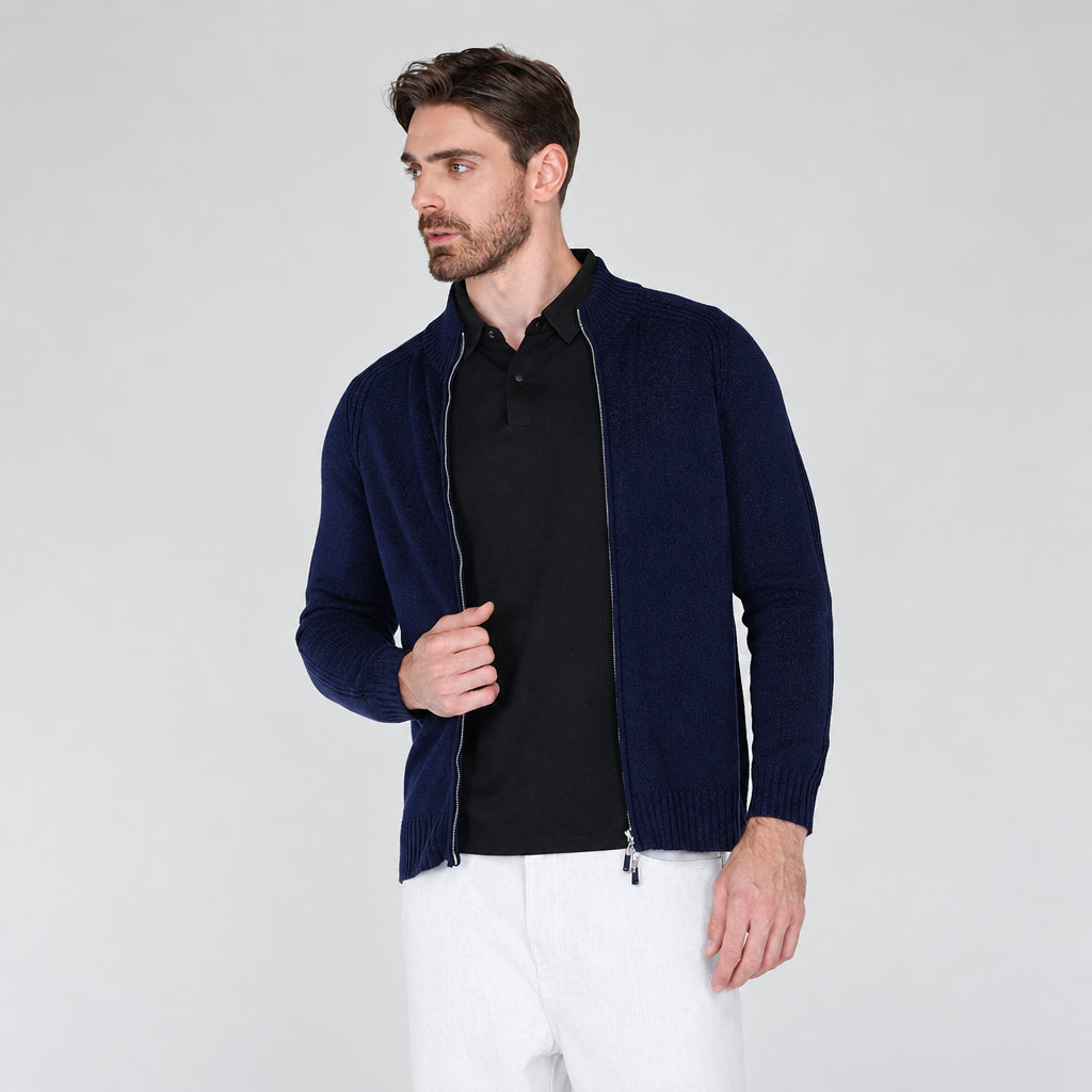 Langarm-Pullover mit Doppelreißverschluss