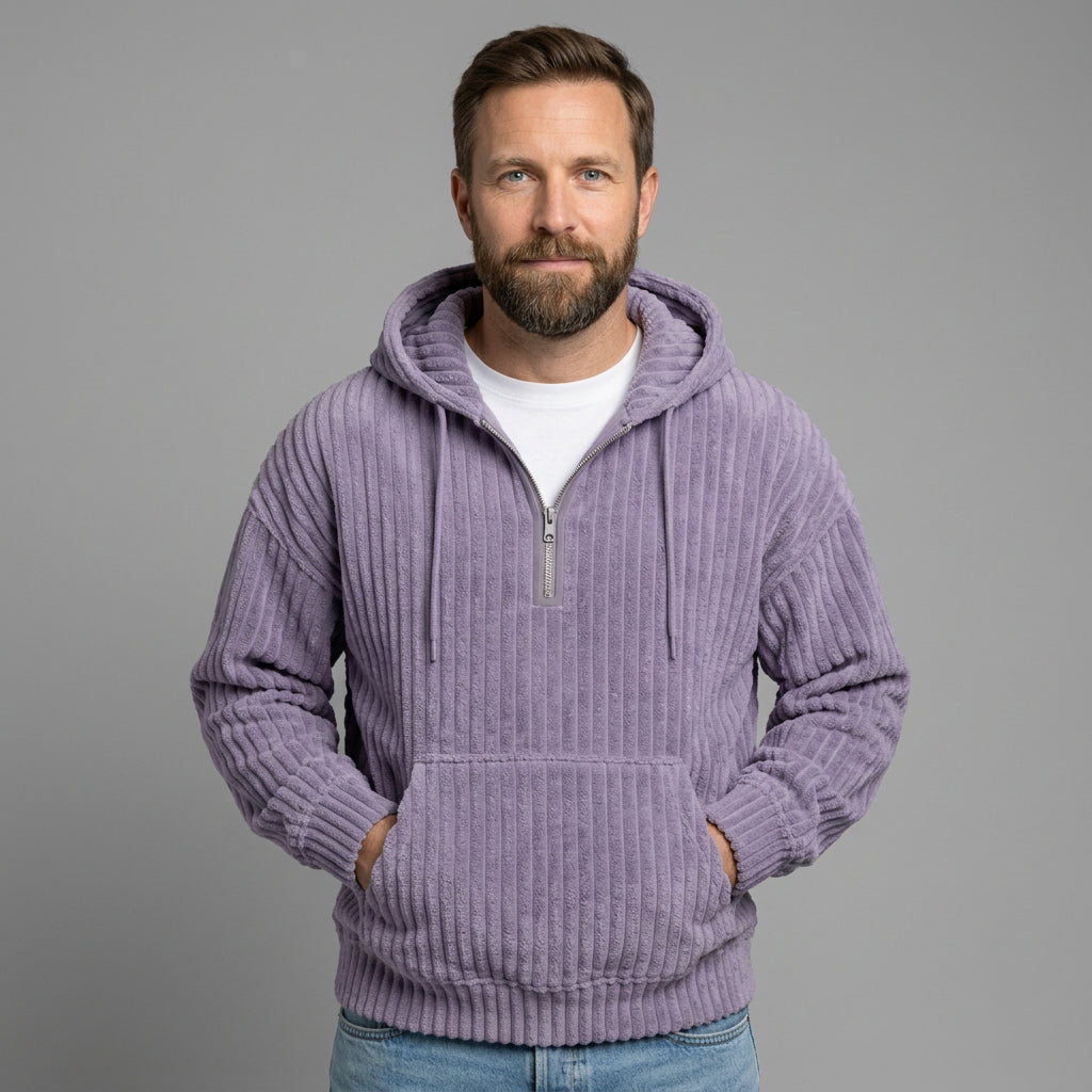 Colton | Men's Corduroy Quarter-Zip Hoodie
