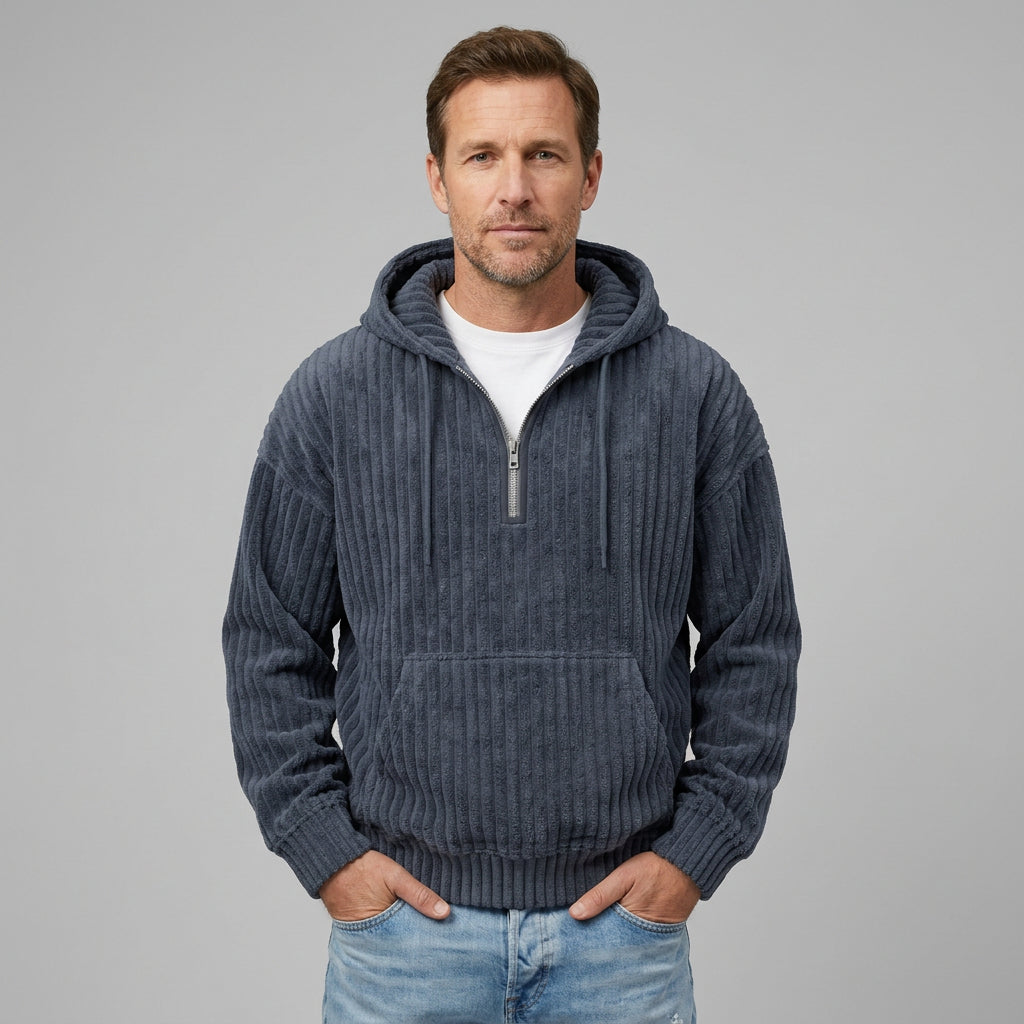 Colton | Men's Corduroy Quarter-Zip Hoodie