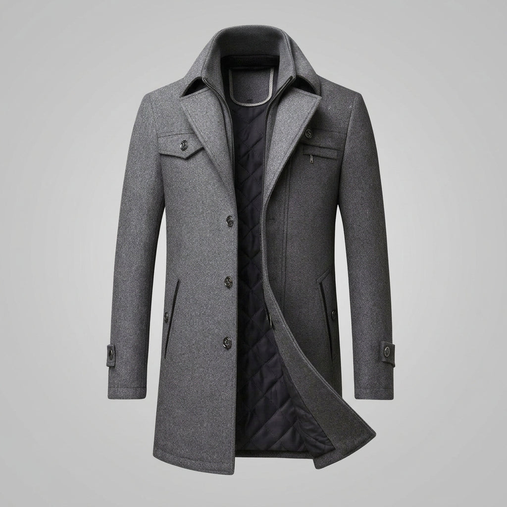 Caleb | Men's Winter Coat with Textured Collar