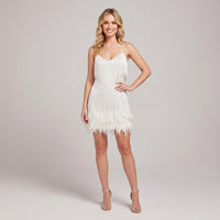 Brooke | Women's Fringe Feather Cocktail Mini Dress