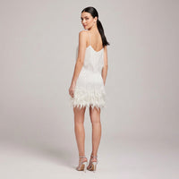 Brooke | Women's Fringe Feather Cocktail Mini Dress