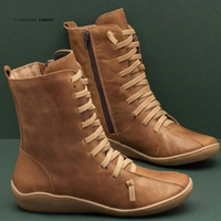 Georgia | Women's Winter Lace-Up Mid-Calf Boots with Side Zip