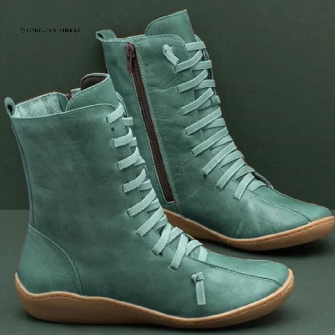 Georgia | Women's Winter Lace-Up Mid-Calf Boots with Side Zip