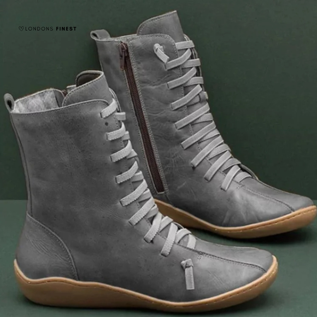 Georgia | Women's Winter Lace-Up Mid-Calf Boots with Side Zip