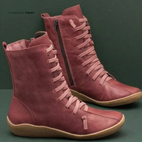 Georgia | Women's Winter Lace-Up Mid-Calf Boots with Side Zip
