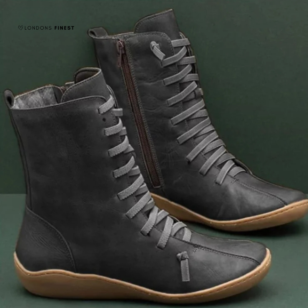 Georgia | Women's Winter Lace-Up Mid-Calf Boots with Side Zip