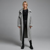 Oversized Longline Lapel Cardigan