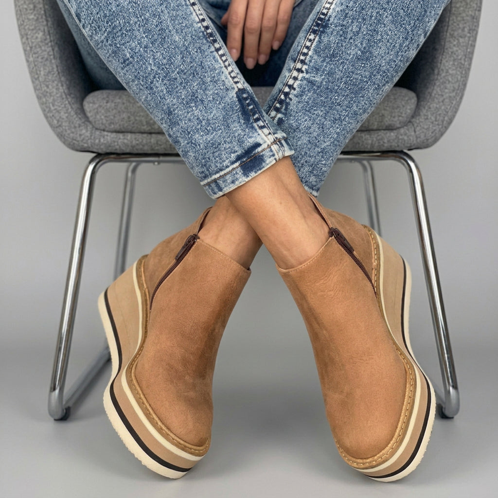 Platform Wedge Ankle Boots