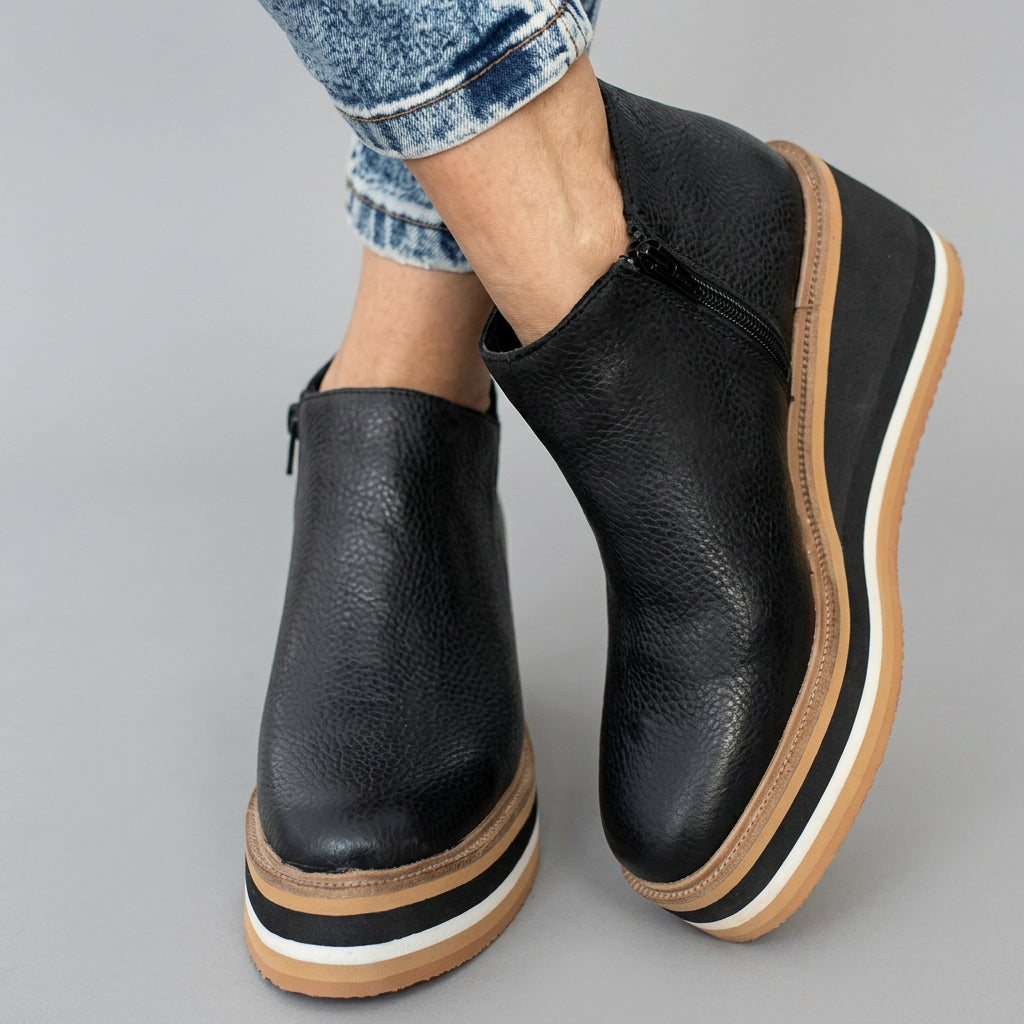 Platform Wedge Ankle Boots